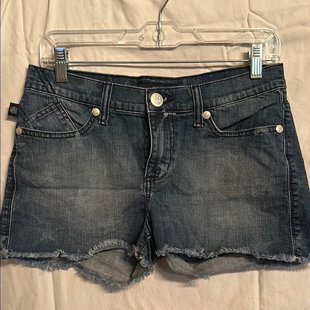 Rock & Republic Blue Jean Shorts Distressed Frayed Hem